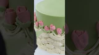 Stunning Sage Green Basket Weave Cake! 🎂✨ #customcake #shortsfeed #trending