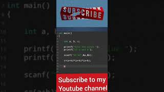 write a c program to enter value of a and b and find value of (a + b)^3 without using pow function |