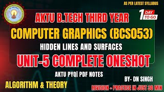 Computer Graphics Unit 5 Oneshot AKTU  | Hidden Line & Surface Removal | CG Oneshot | CAMPUS CIRCUIT Profile