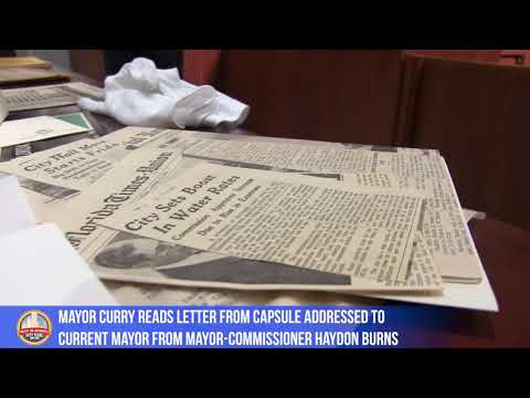 Mayor and Council President Open Time Capsule After Six Decades