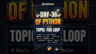 Day 36 of python programming for Loop #coding #python #codeprep #pythontutorial #learnpython