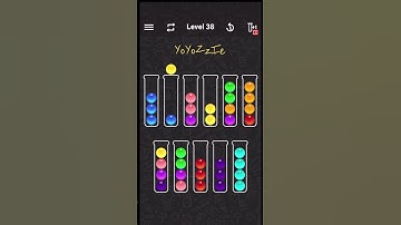 Ball Sort Color Water Puzzle Level 38 Walkthrough 🧪🔴⚪️🔵, #shorts