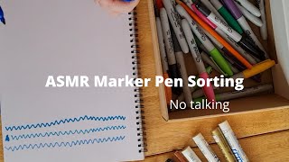 ASMR Marker pen sorting and testing, rummaging, no talking