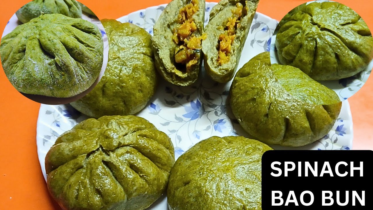 Spinach Bao Bun Recipe | Palak Bao Bun | Veg Bao Bun | Steamed Bun Recipe | YTKitchen Food Recipes