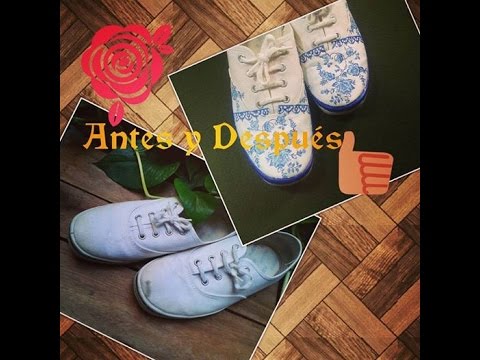 Como reciclar y/o personalizar tus zapatillas con servilletas de papel manualidades de animales