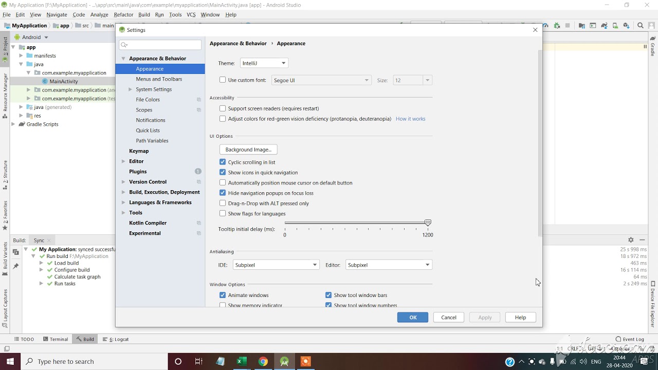 How to change theme in android studio change to dark mode - YouTube
