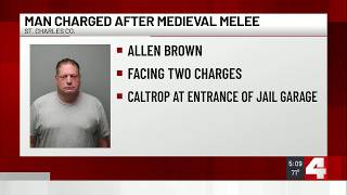 Man accused of using metal spikes to deflate tires of police cars