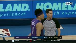 Devin booker dirty shove Corey Brewer - Booker received  a flagrant foul