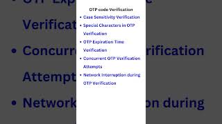 Test cases for OTP code verification.|| Selenium Java