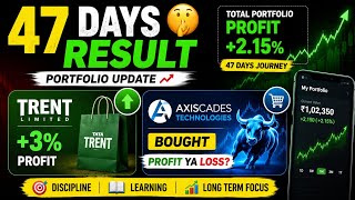 🔥 47 DAYS PORTFOLIO RESULT 🤫 | Trent 3% Profit 📈 | Axiscades Technology Buy | Profit Ya Loss? 🤔