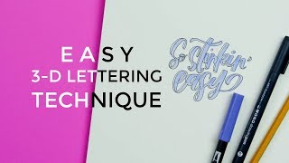 EASY 3D Lettering Technique Tutorial (Intermediate Level Brush Lettering) screenshot 1