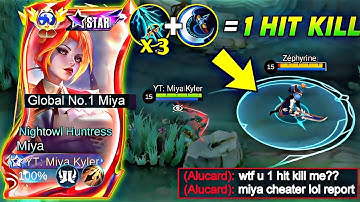 GLOBAL MIYA BEST 1 HIT KILL BUILD & CHEATER FOR SOLO RANK! Early Full Item Tutorial! - MLBB🔥