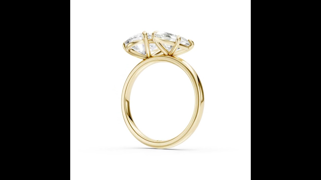 Toi et Moi Pear And Marquise Cut Engagement Ring