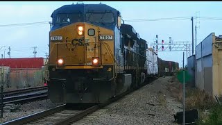 CSX train O721-21 High Ditchlights Dash 8 leader!!