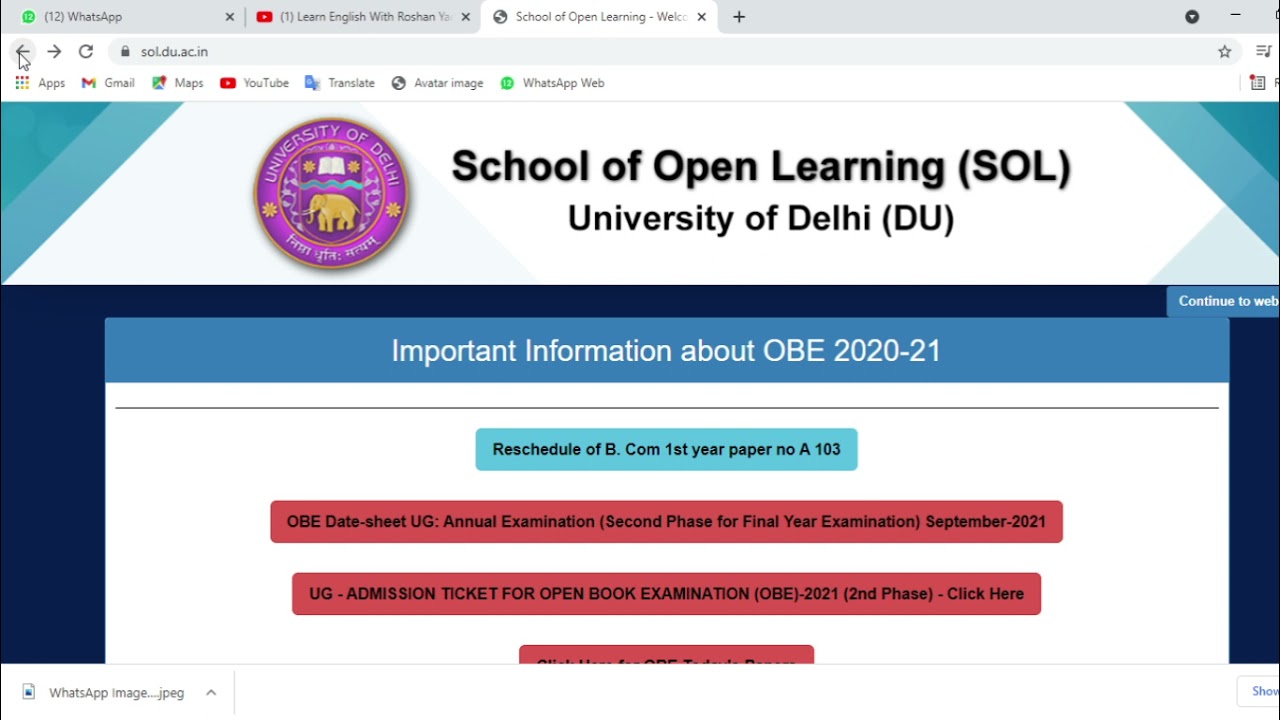 d.u sol latest update ug registration update admission 2021 latest update 15 October 2021 | Lewry