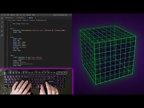 ASMR Programming - Spinning Cube - No Talking