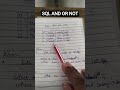 SQL AND,OR,NOT #madangowri #a2darmy #interview #sql #engineeringfacts #kk #tamiltech #tamil #coding