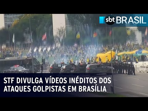 STF divulga vídeos inéditos dos ataques golpistas em Brasília | SBT Brasil (25/01/23)