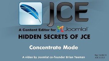 JCE WYSIWYG editor for Joomla - Concentrate Mode