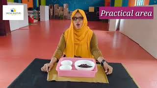 Practical Life- Transferring beans by Sahdanath Mam