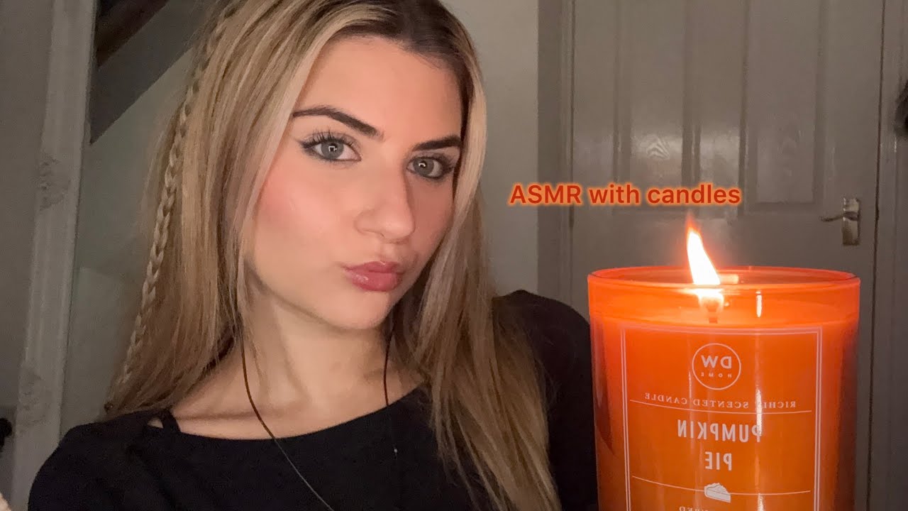 ASMR со свечами (шепот, зажигание свечей и постукивание)