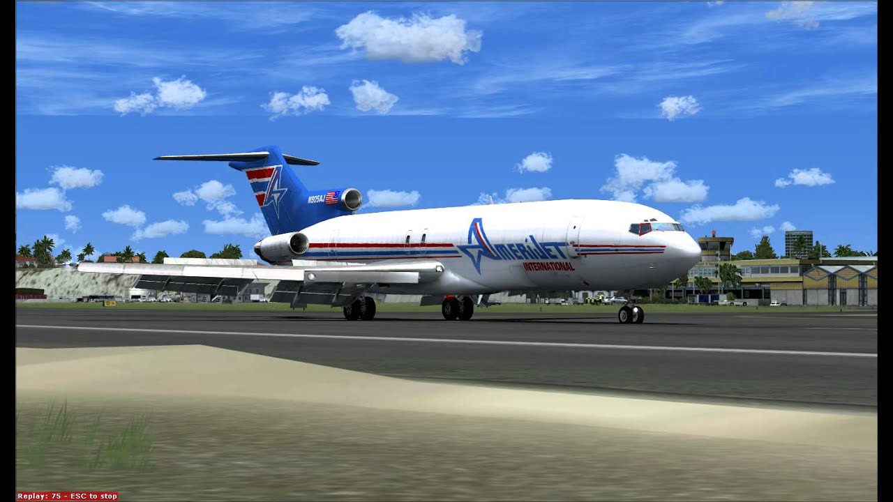 Amerijet International Captain Sim Boeing 727-200 landing at St.Maarten ...