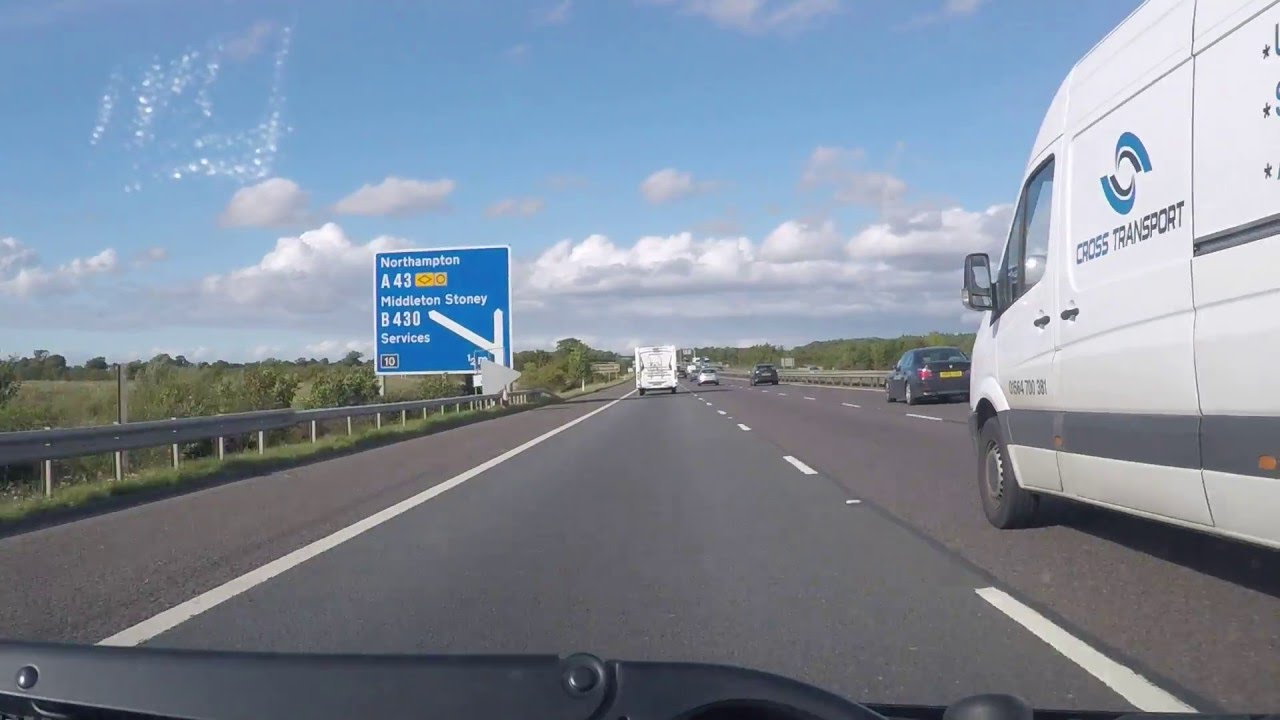 UK Motorways M40 north J10 onto A43 Cherwell Valley Services YouTube