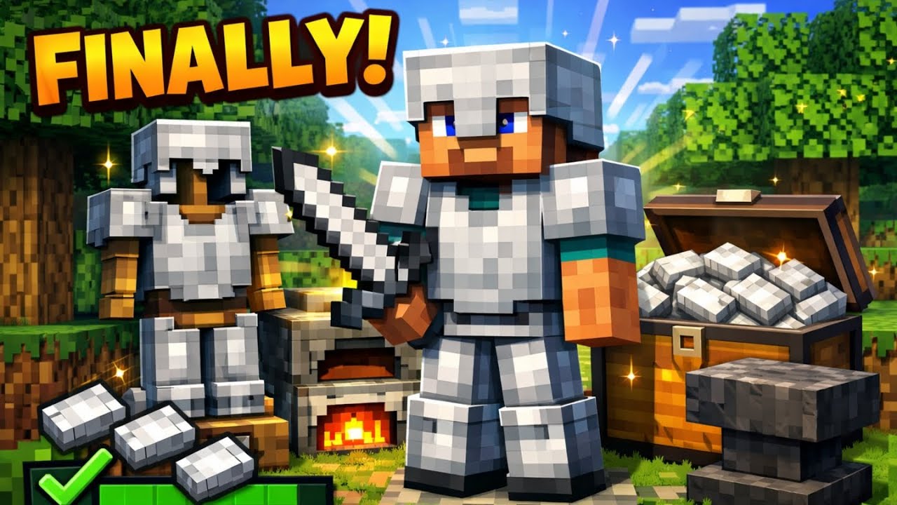 Minecraft finally armour set of iron completed