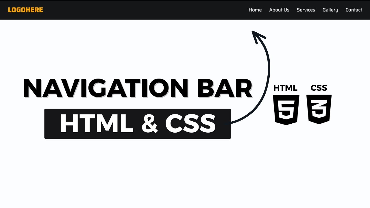 How To Create a Navigation Bar Using HTML & CSS - YouTube
