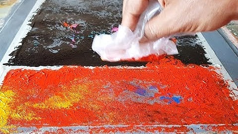 Abstract painting / Easy technique using Plastic wrap and Masking tape / Acrylics / Demonstration