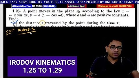 11 TH RANK BOOST IRODOV KINEMATICS FROM 1.25 TO 1.29 BY RKH SIR