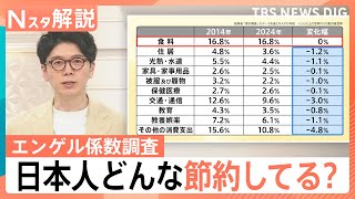 日本は貧しい国になったのか？「エンゲル係数」に注目、「物価高でも貯蓄は増えた」考慮して計算すると…【Nスタ解説】｜TBS NEWS DIG