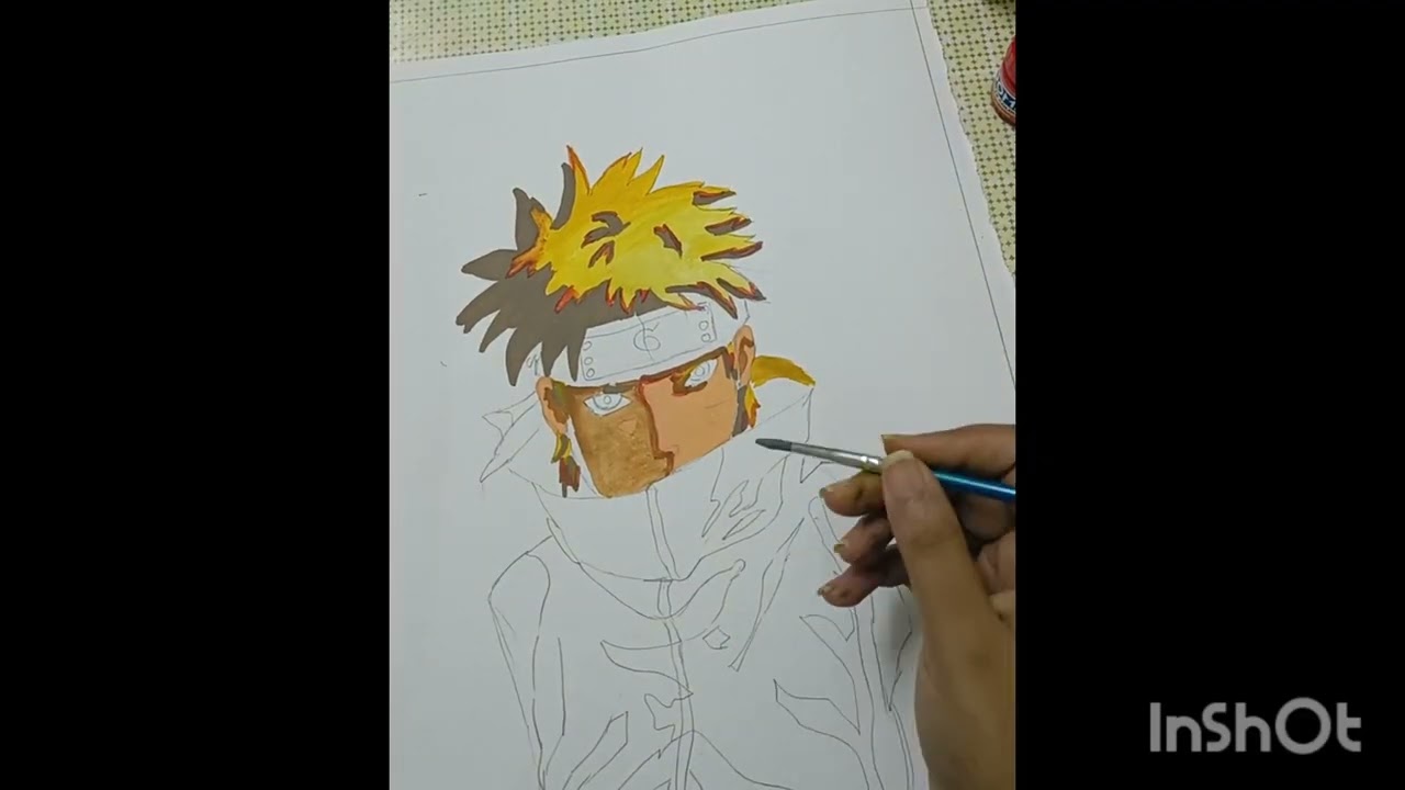 How to draw and paint Anime character (Naruto) | Poster colour painting | Water Colour Painting 