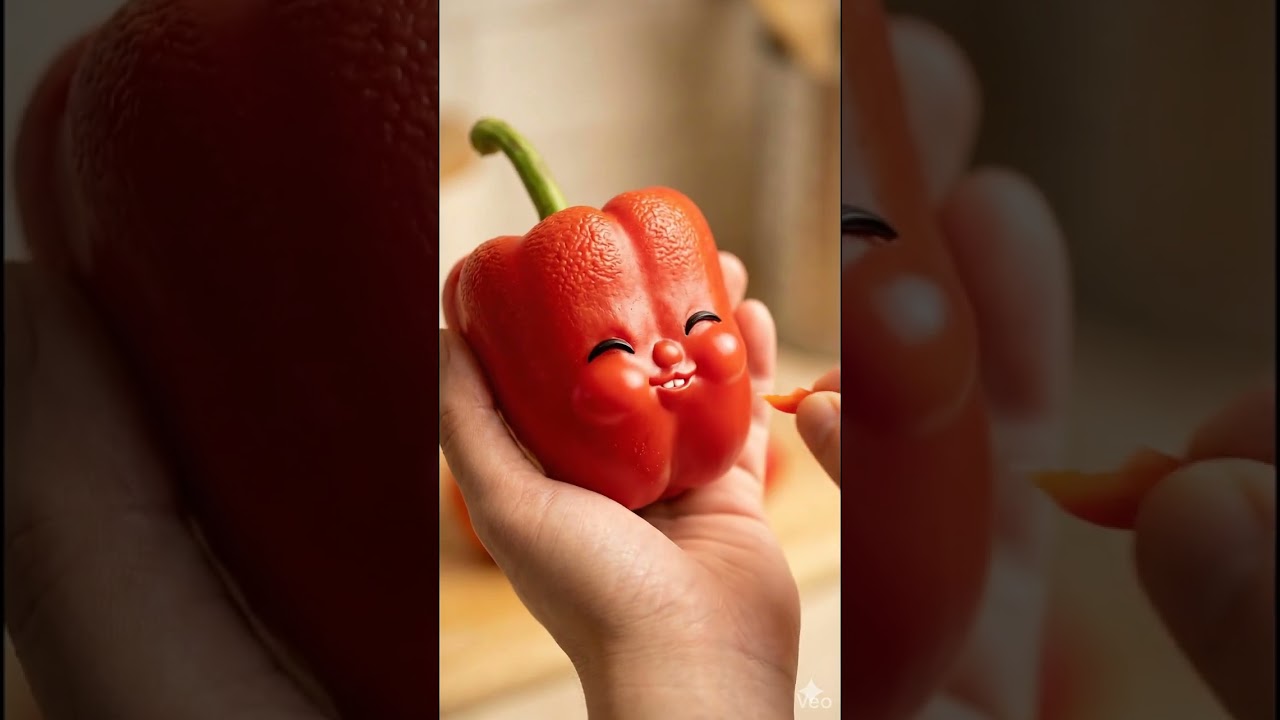 This is an AI-generated Baby Capcicum🫑 