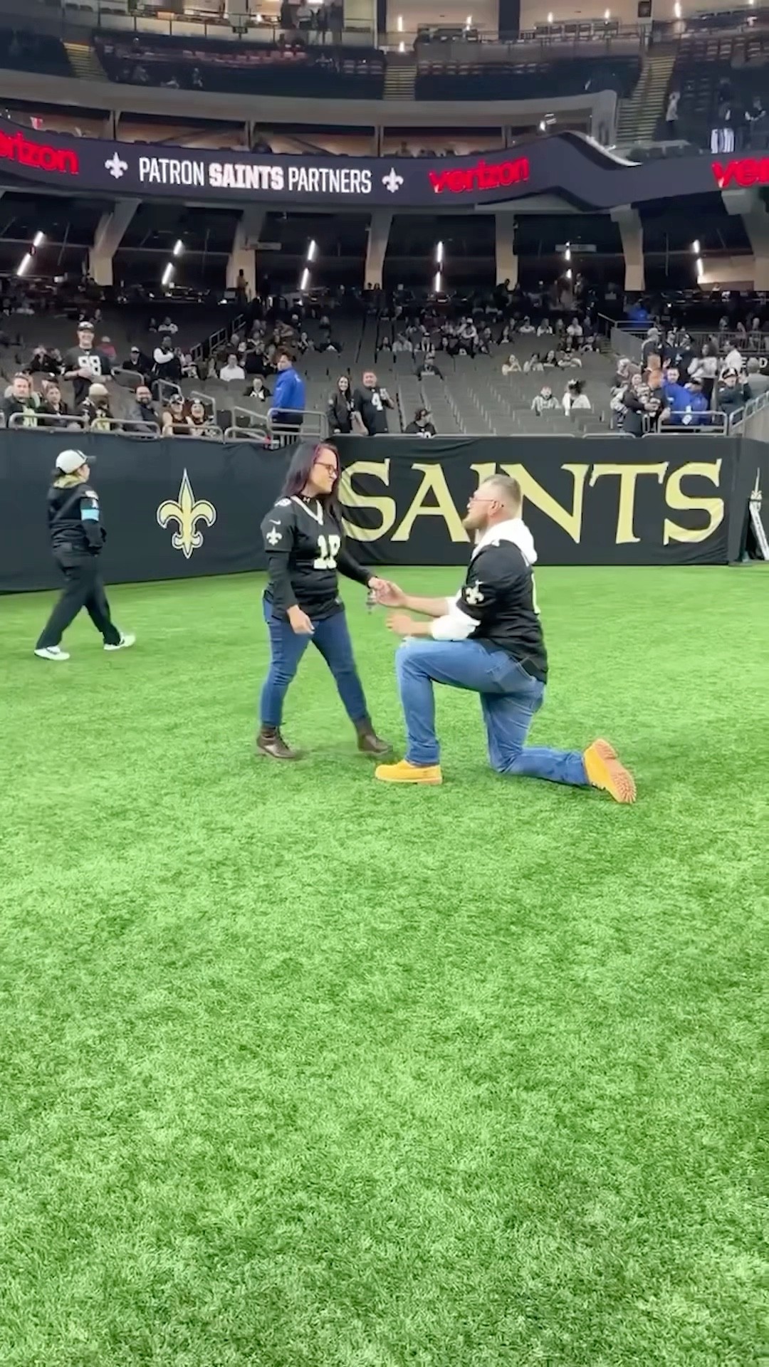 Proposal at the Superdome!! ? @cassyeungmoney