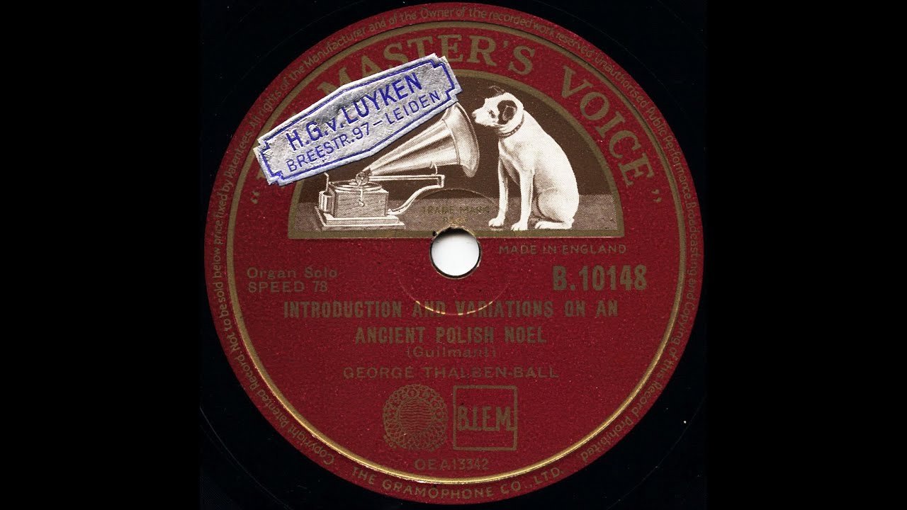 Polish Noël A. Guilmant, George Thalben-Ball organ St. Mark's Church London (78 rpm, 1951)