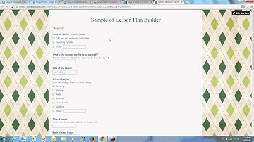 Google Form Lesson Plan Builder