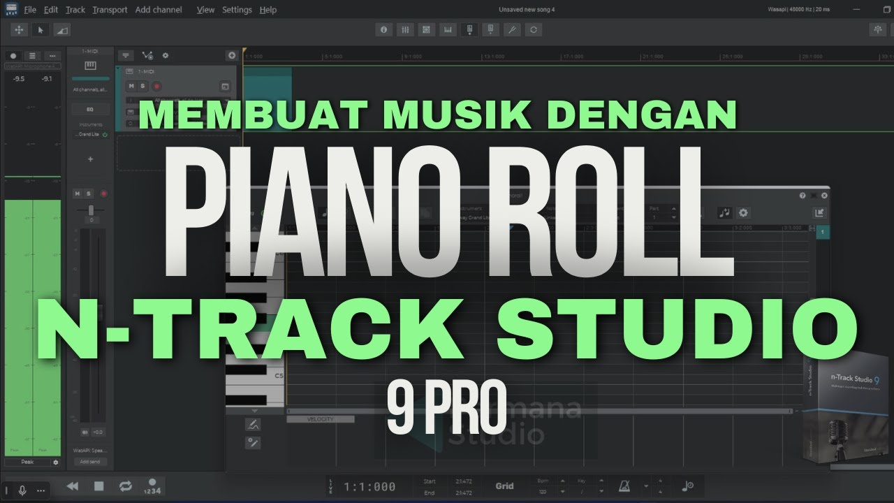 Membuat musik menggunakan DAW N-TRACK STUDIO 9 PRO Gratis diLaptop / PC