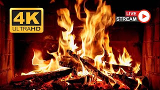 Enchanting Winter Retreat  Fireplace with Crackling Fire Sounds. Fireplace Burning for TV 4K