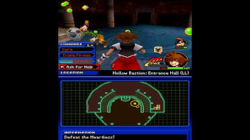 Kingdom Hearts Re:coded (DS) Part 36 Hollow Bastion - Castle Gates and Entrance Hall