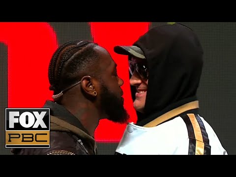 Deontay Wilder and Tyson Fury get into a shoving match before press conference | PBC ON FOX