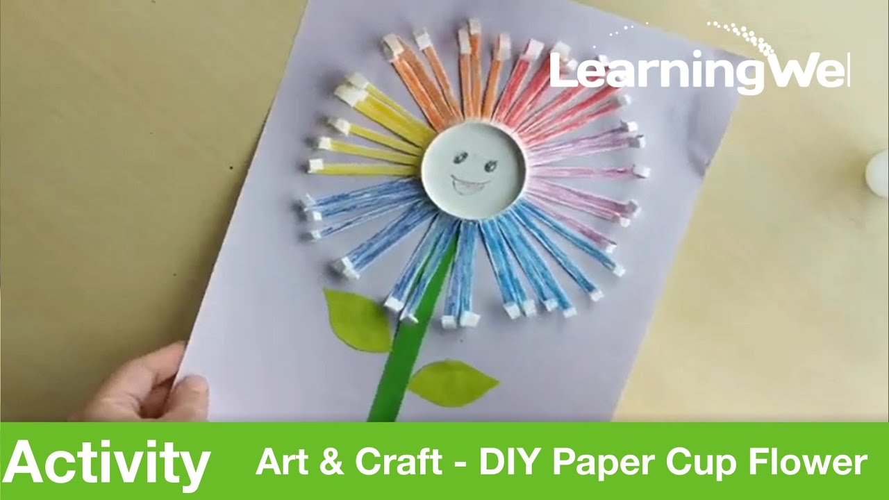 Paper Cup Flower - Children Art & Craft - YouTube