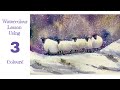 Sheep In Snow Watercolour Tutorial + Fun Techniques - Christmas Card Idea