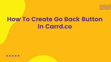 How To Create Go Back Button In Carrd.co