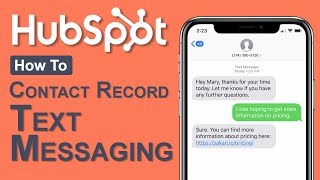 HubSpot SMS Text Messaging from a Contact Record