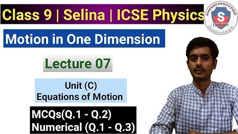 Motion in One Dimension Class 9 ICSE Ex 2c Numericals