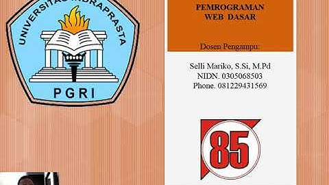 Prakata Perkuliahan   Pemrograman Web Dasar