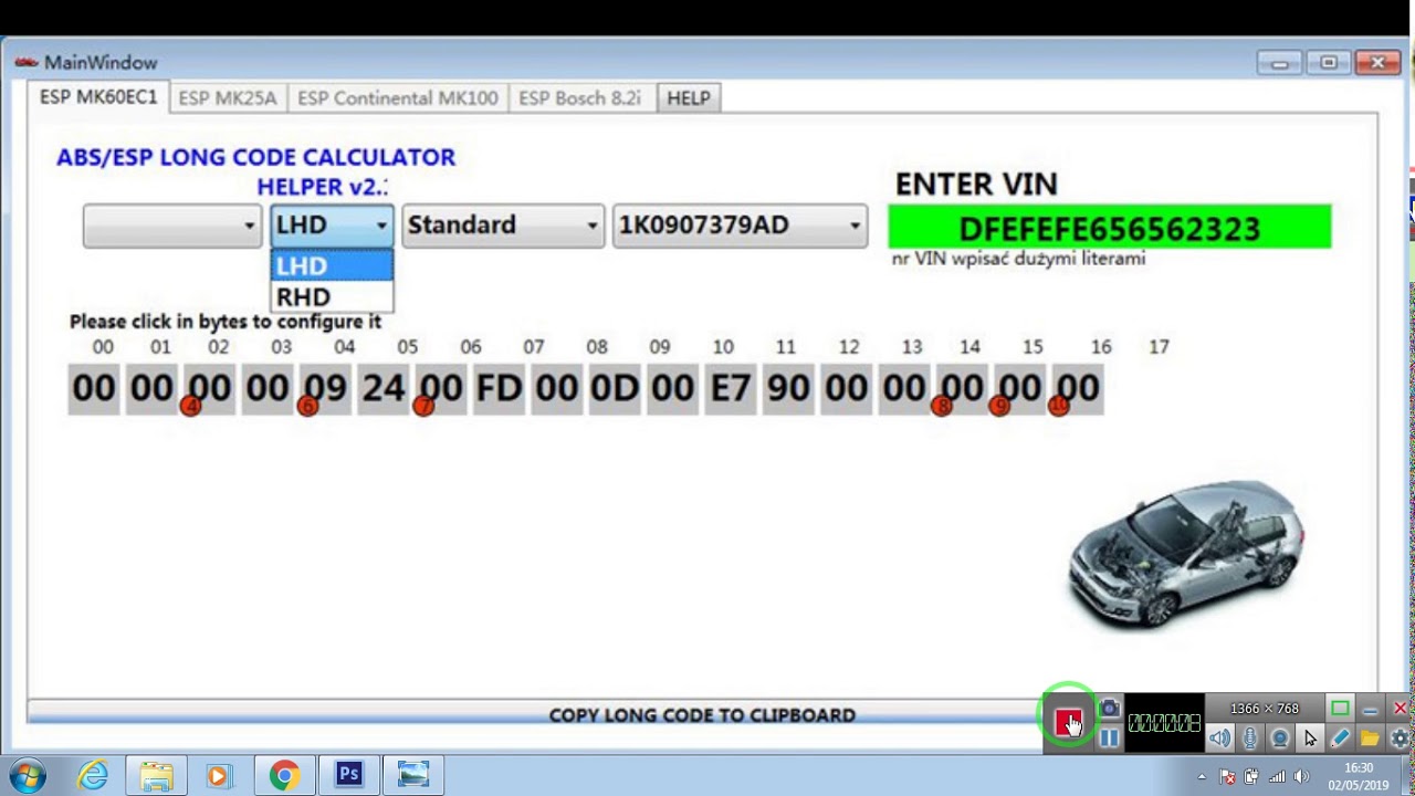 VW ABS ESP Long Code Calculator Helper MK60EC1 rooven1
