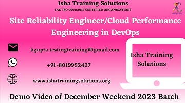 Site Reliability Engineer & Cloud Performance Engineering in DevOps Demo on 3rd Dec 2023.