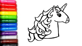 Drawing and Coloring a Unicorn | toddler color pages | Color Time Kids Art screenshot 5